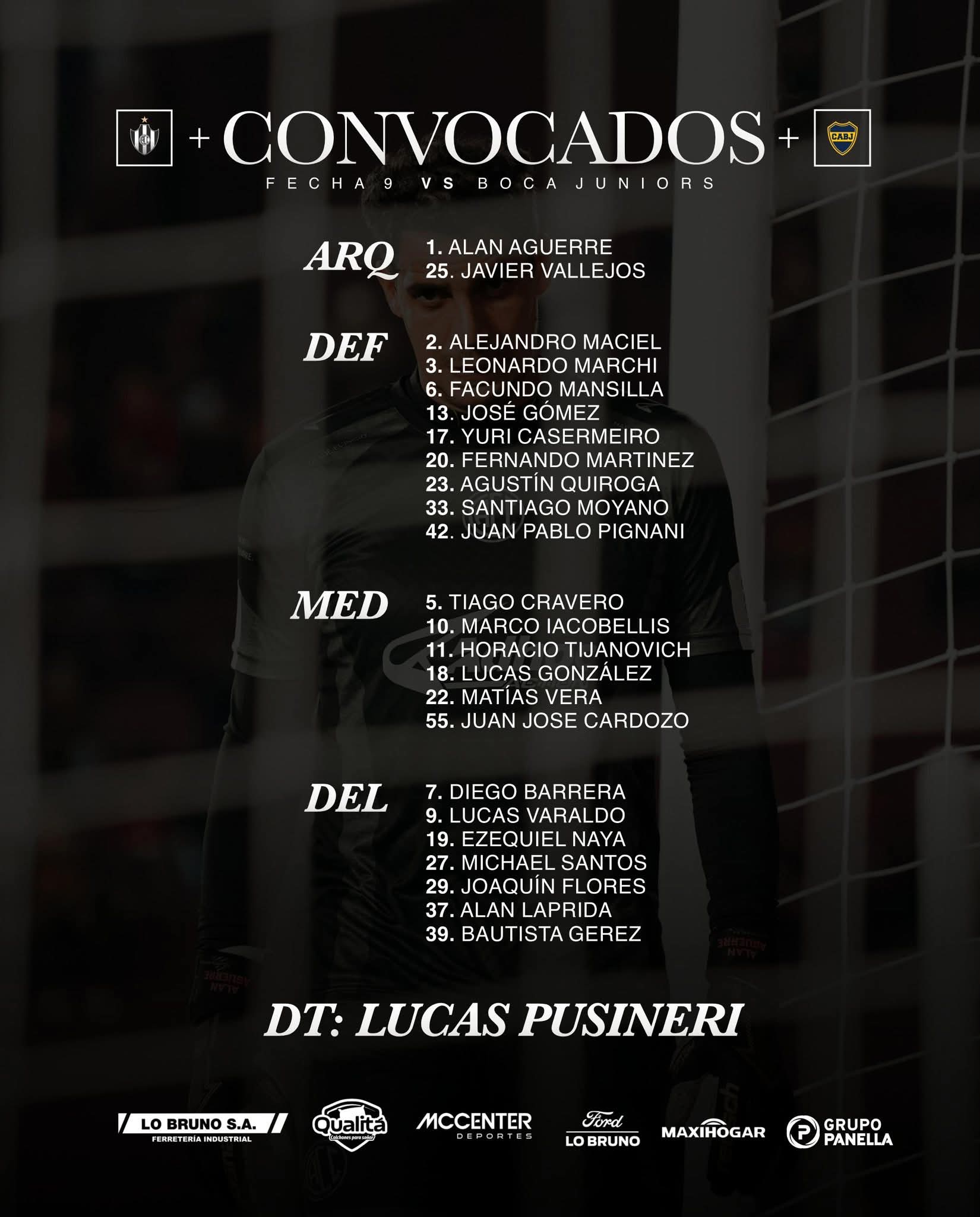 La Formación del Ferro para enfrentar a Boca 