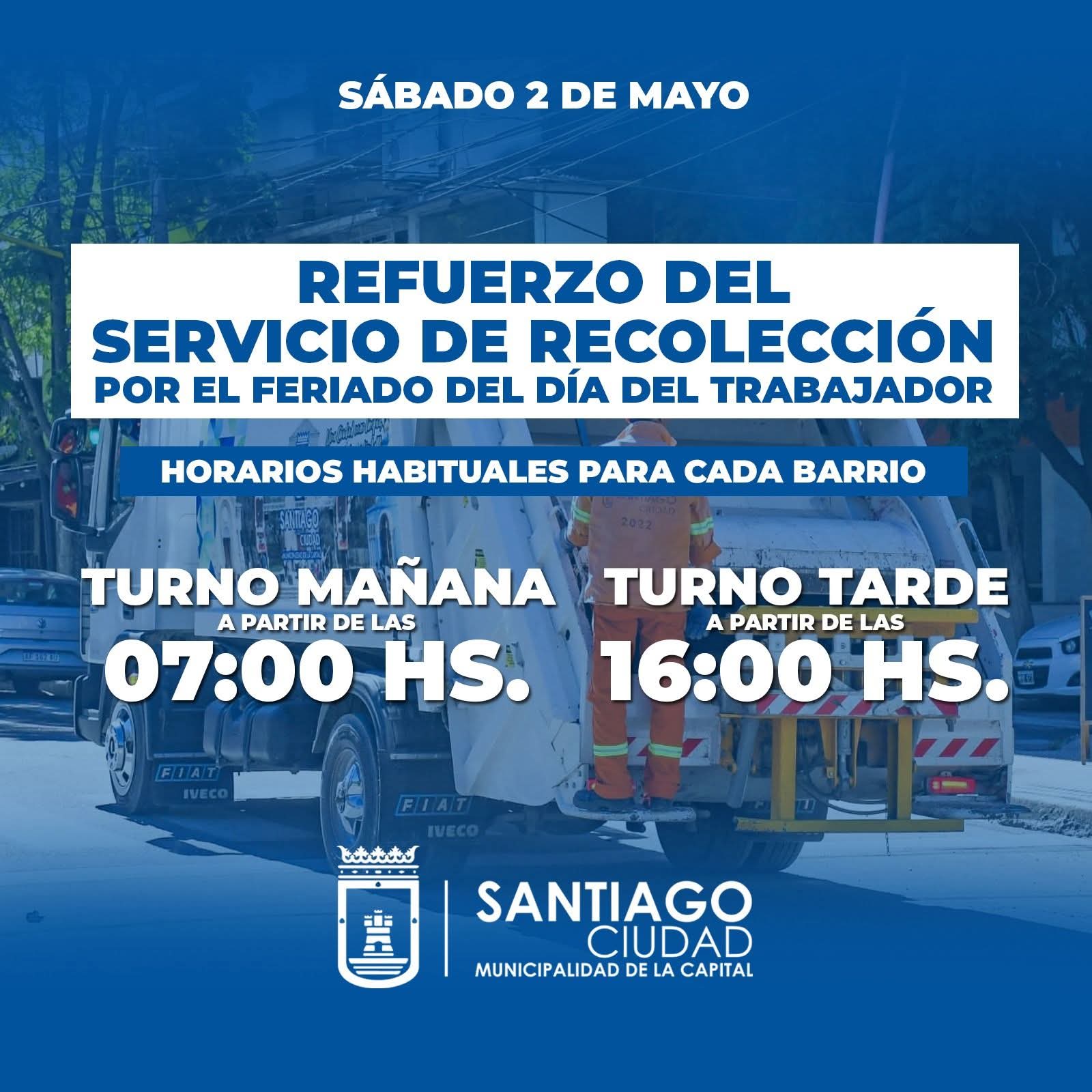 El  municipio recordó que este sábado se reforzó la recolección de residuos tras el feriado