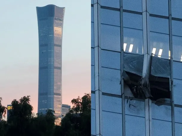 China: se estrelló una avioneta contra el edificio más alto de Beijing